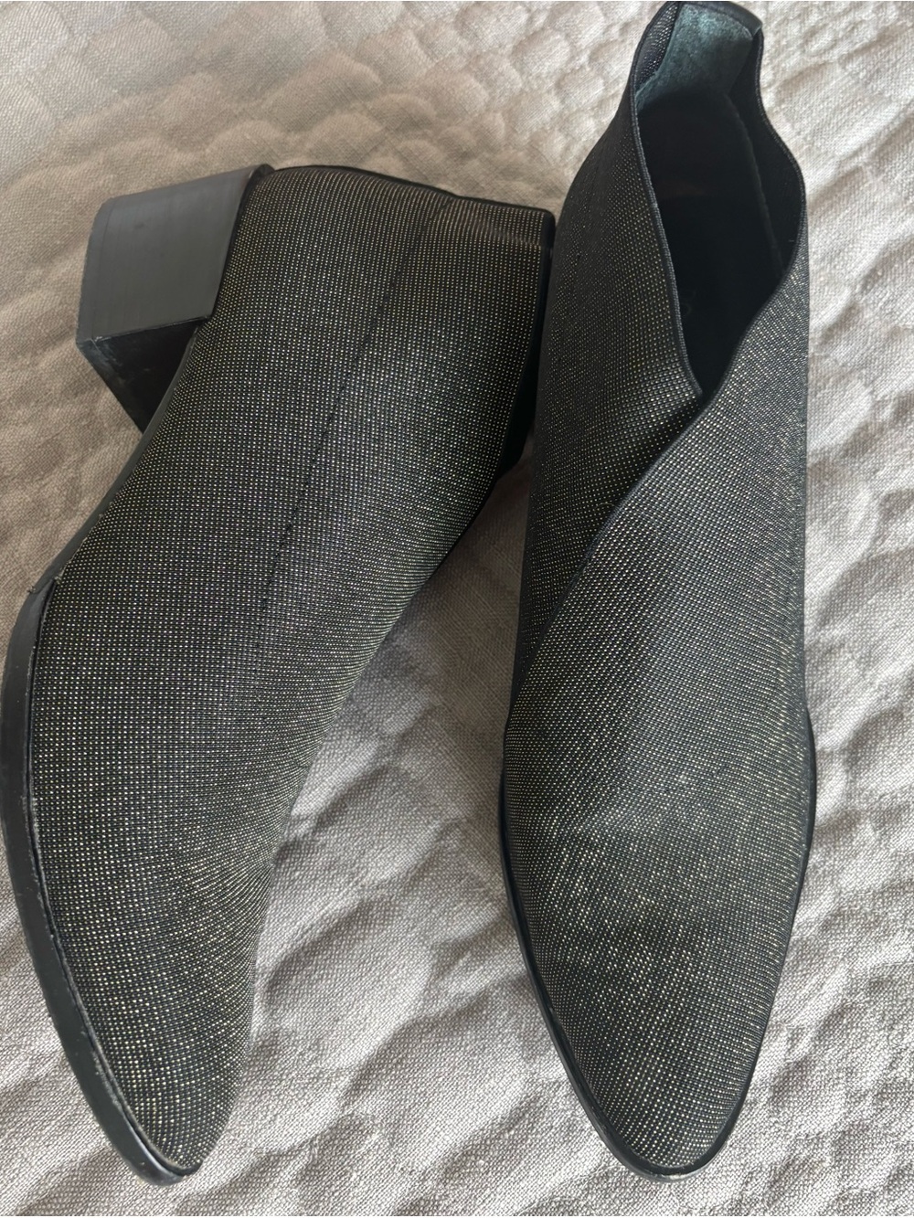 Donald J. Pliner Black Metallic Ankle Booties women leather soles mint